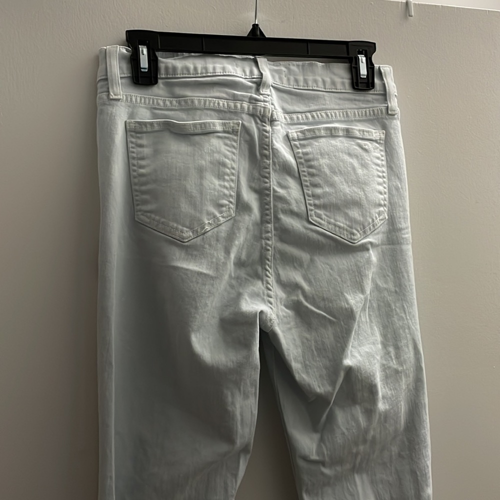 Rebecca Minkoff sunset flare midrise Jean in baby blue with distressed knee - Picture 9 of 11